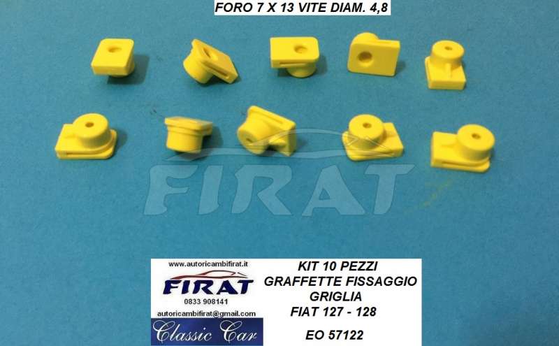 GRAFFETTE FISSAGGIO GRIGLIA FIAT 127 - 128 (57122)